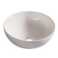 Rund porcelænsvask fritstående/topmonteret hvid Ø40 cm